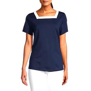 Liz Claiborne Womens Square Neck Short Sleeve Blouse